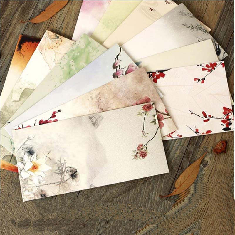 30Pcs/Lot Chines Style Paper Envelopes For Invitations Wedding Invitation Envelope Set Envelope Gift Envelopes Free Shipping Cute Prize Gift