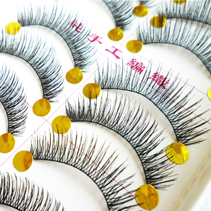 Hot! Handmade Natural False Eyelashes Cotton Thick Eyelashes Terrier E-5 Natural Bare Makeup Cross Thick False Eyelashes