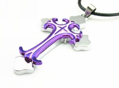 Good A++ Black Bible cross pendant titanium steel men and women fashion personality necklace WFN617 (with chain) mix order 20 pieces a lot