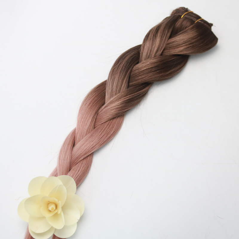 14-24inch 7Pcs 100g Full Set Clip in Hair Extensions Ombre Balayage Human Hair Clip in Human Hair Extensions Color Rose Gold