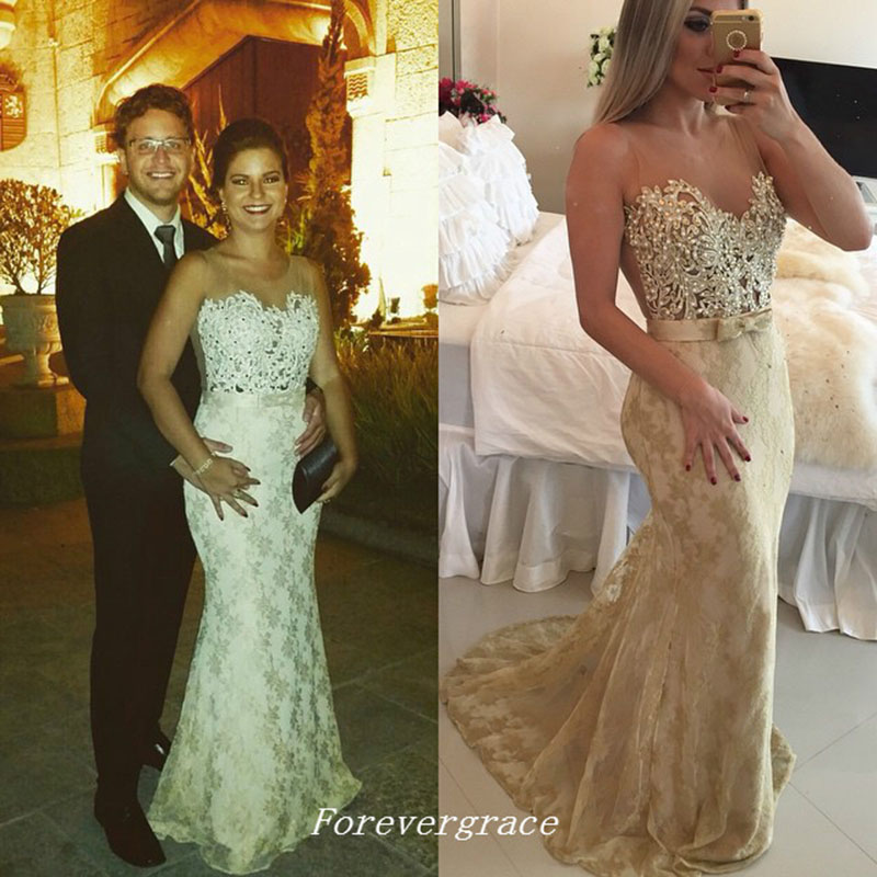 Champagne Lace Evening Dress Mermaid Sweetheart Sashes Women Pageant Wear Special Occasion Dress Party Gown Custom Made Plus Size