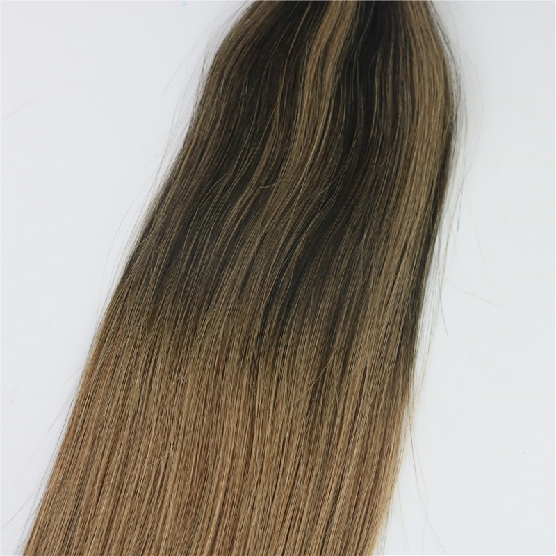 100gram 40pcs Tape In Human Hair Extensions Balayage Ombre Color Brown Brazilian Virgin Hair Seamless PU Skin Weft