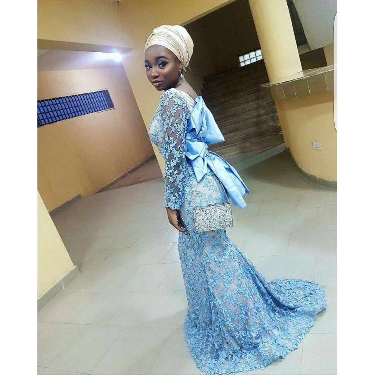 Sky Blue Mermaid Prom Dresses Lace Long Sleeves Bateau Neckling Bow Zipper Back Long Evening Dresses 2017 AsoEbi Style Party Evening Gowns, Light purple
Sky Blue Mermaid Prom Dresses Lace Long Sleeves Bateau Neckling Bow Zipper Back Long Evening Dresses 2017 AsoEbi Style Party Evening Gowns, Light purple