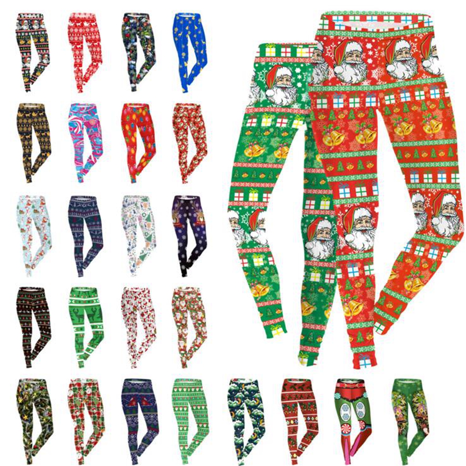 

Christmas Leggings 3D Pencil Pants Snowflake Elk Tights Women Print Foot Pants Elastic Jeggings Sexy Stretch Skinny Slim Jeggings OOA3164, As picture