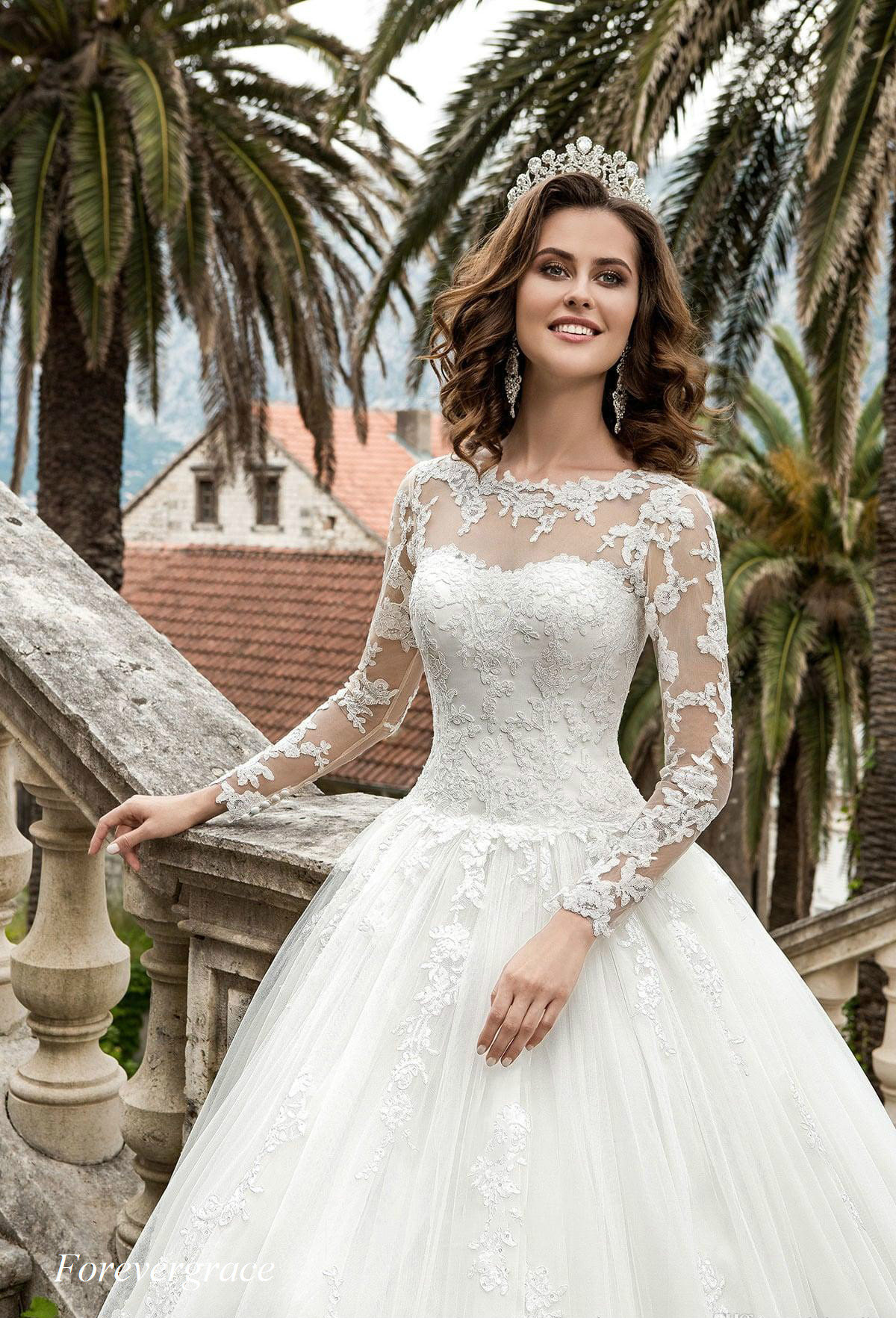 Vintage Cheap A-line Lace New Queen Wedding Dress High Quality Sheer Neck Corset Back Long Sleeves Bridal Gown Custom Made Plus Size