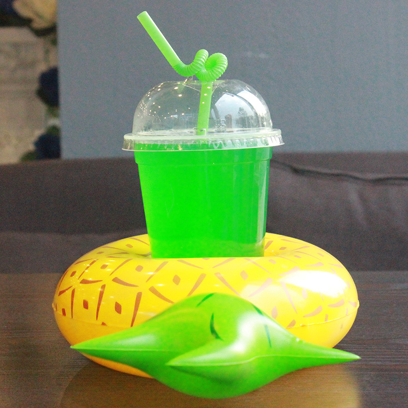 PVC Inflatable Drink Cup Holder White Unicorn Beverage Holders Pegasus Floating Glass Inflatable Pool Toy Beach Stand