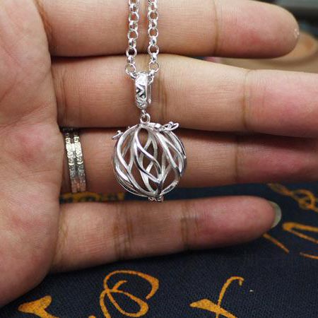 925 Sterling Silver Plated White Gold Rose Gold Pendant Round Bead or Pearl Semi Mount Cage Pendant Smaller Than 15mm no necklace