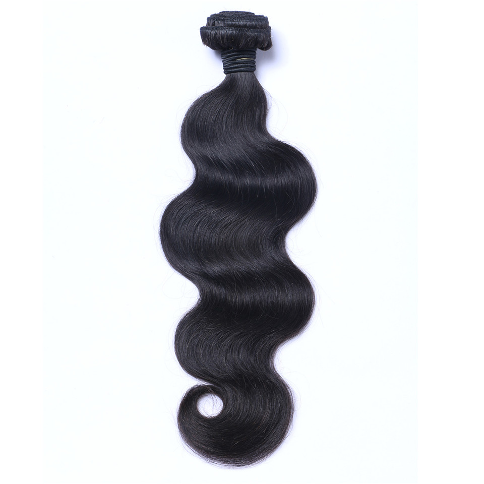 Brazilian Body Wave Human Virgin Hair Weaves Natural Black Color Double Wefts 3pcs/lot Full Head Remy Hair Extensions Can Be Dyed Bleached
