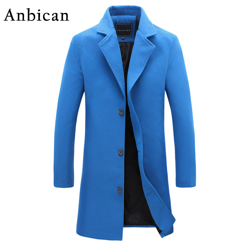 Wholesale- Anbican 2017 Spring New Long Wool Blends Coat Men Brand Design Blue Trench Overcoat Male Pea Coat Plus Size M-5XL, Black
Wholesale- Anbican 2017 Spring New Long Wool Blends Coat Men Brand Design Blue Trench Overcoat Male Pea Coat Plus Size M-5XL, Black
