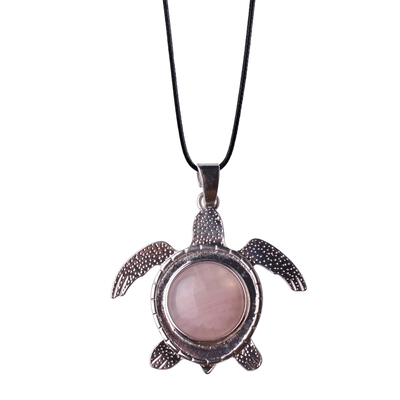 12pc/set 2018 Hot natural stone stainless steel turtle chakra pendant turquoise men and women trendy jewelry natural stone pendant for gift