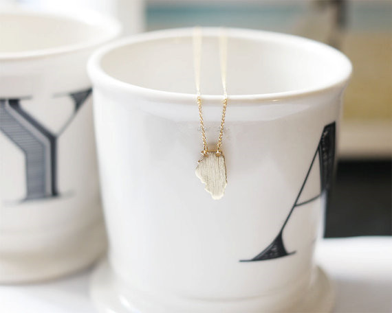 30PCS Outline Illinois State Necklaces IL State Map Necklaces America USA State Map Chicago Necklaces for Hometown Souvenir Gifts