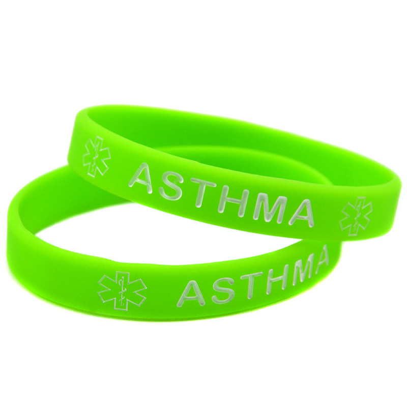 100PCS ASTHMA Silicone Rubber Bracelet What Better Way To Carry The Message Than With A Daily Reminder