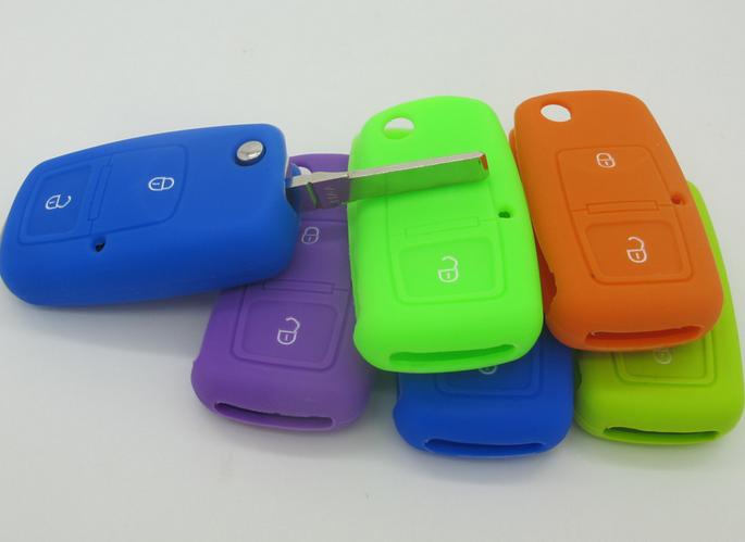 VW 2 button flip Key cover Silicone Case For VW 2 buttton remote key VW Polo Passat