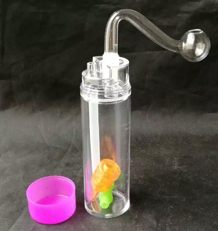 Wholesale free shipping----- 2016 New Color Acrylic Hookah / acrylic bong, size 3 * 16cm, color random delivery