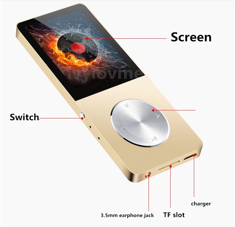 Metal MP3 MP4 Player 4GB/8GB/16GB Slim Sport MP4 Game Lcd Flash Hifi Mini Music Video Player FM Radio TF Recorder
