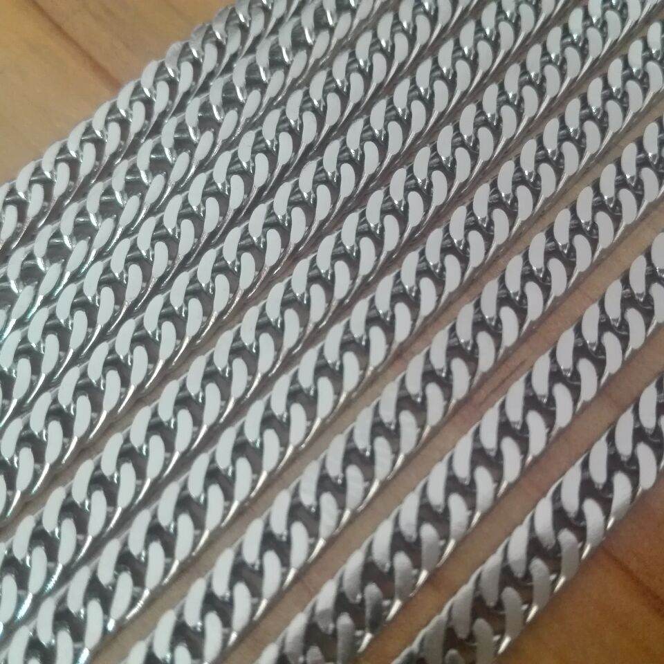 new list in bulk 10meter Lot Silver TOne Stainless steel jewelry finding double curb link chain 4mm wide DIY