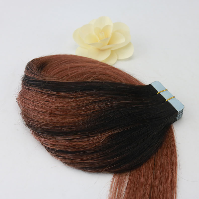 Wholesale Virgin Hair Popular Can Be Dyed And Ironed Pure Human Hair Straight Balayage Tape Hair Extensions
