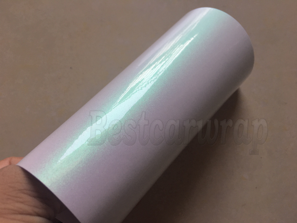 Premium Aurora White Gloss Vinyl Car Wrap Film with Bubble Free For Flip Flop Shift Union covering Film Size: 1.52*20m/Roll 5x67ft