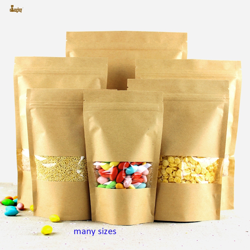 100pcs/lot 9sizes Kraft Paper packaging bag transparant windows stand up Zipper packing bags zip lock retailer package re-seal
100pcs/lot 9sizes Kraft Paper packaging bag transparant windows stand up Zipper packing bags zip lock retailer package re-seal