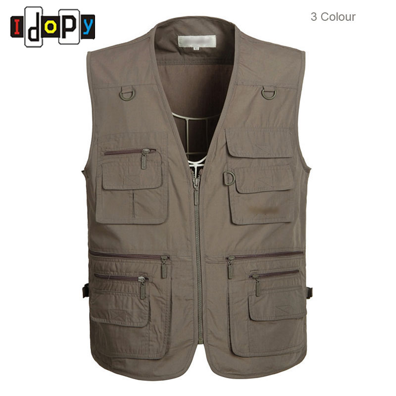 Wholesale- Mens Oversized XL-5XL Outwear Sleeveless Vests Multipockets Photography Waistcoats For Male
Wholesale- Mens Oversized XL-5XL Outwear Sleeveless Vests Multipockets Photography Waistcoats For Male
