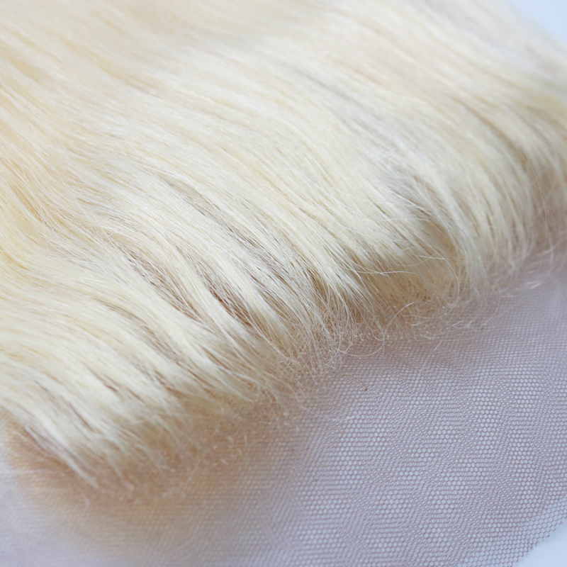 Brazilian Remy Hair 13"X4" Free Part 613 Blonde Lace Frontal Closure Straight Human Hair 130% Density