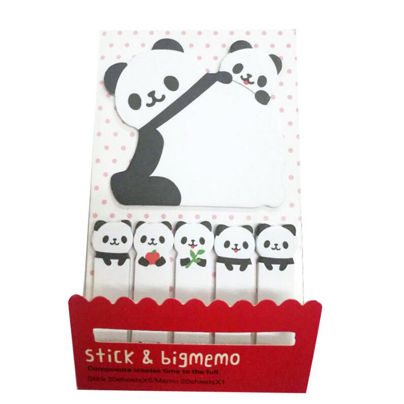 New 10 Sets/Lot Creative Sticker Mini Panda Shape Animal Sticky Notes Memo Pad Kid Children Gifts School Office Stationery Supplies