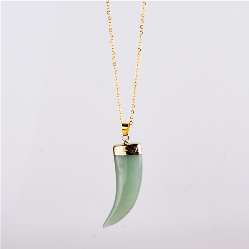 2017 New Vintage Bullet Quartz Crystal Necklace Pendant For Women Gold Chain Natural Stone Amethyst Necklaces & Pendants Jewelry Bijoux