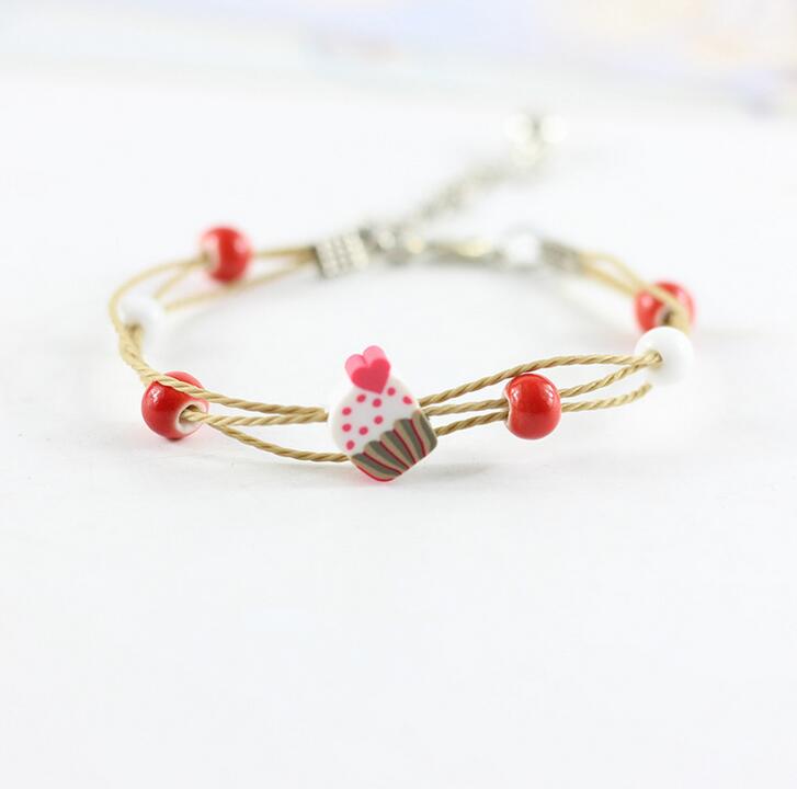 High quality Cute female cartoon couple sisters bracelet simple sweet jewelery FB108 mix order 20 pieces a lot Charm Bracelets