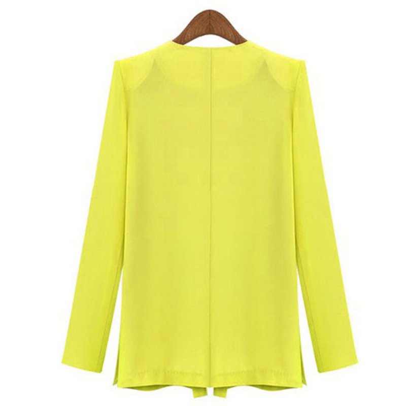 Women Blazer Lapel OL Career Long Suits Blazers Jacket Coats Outwears S-XL