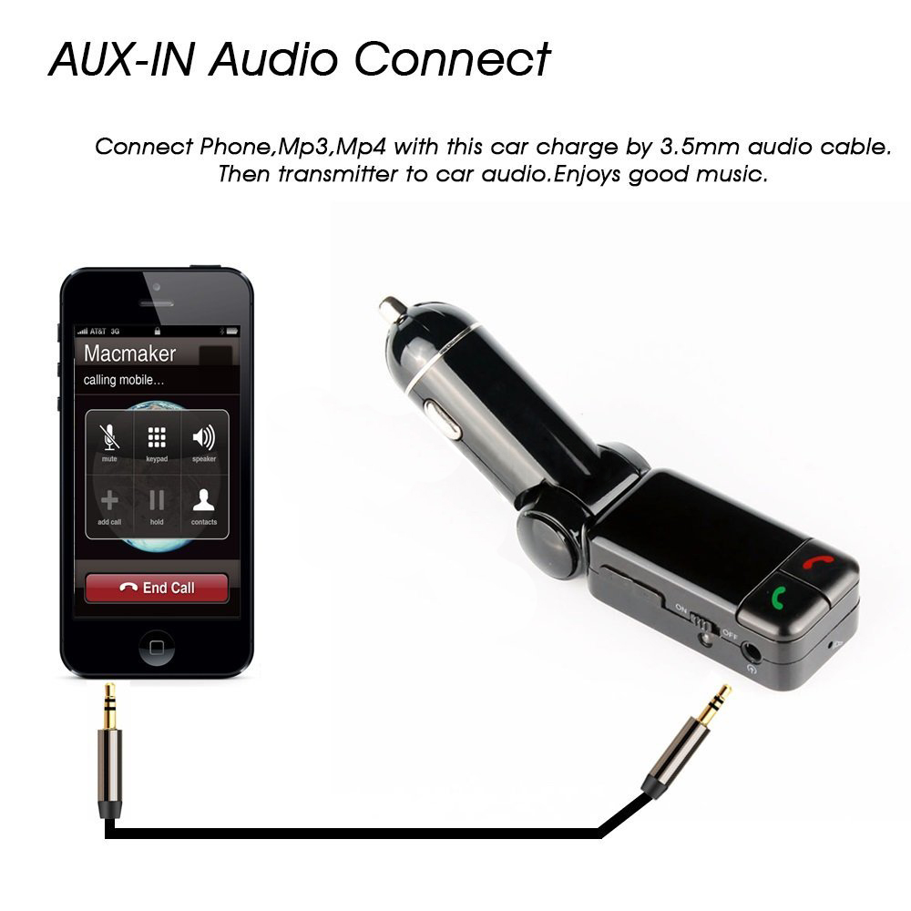 BC06 Car Charger Fm Transmitter High Performance Digital Wireless Bluetooth in-car Bluetooth Receiver fm Radio Stereo Adapter