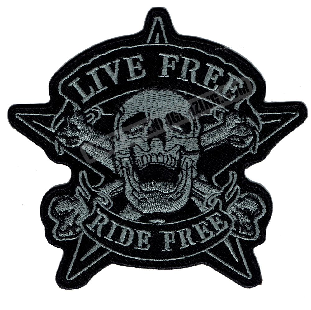 Original Skull LIVE FREE RIDE FREE Motorcycle Biker Vest Patch SOA Embroidered Patch Rider Punk Badge G0378 Free Shipping, Black
Original Skull LIVE FREE RIDE FREE Motorcycle Biker Vest Patch SOA Embroidered Patch Rider Punk Badge G0378 Free Shipping, Black