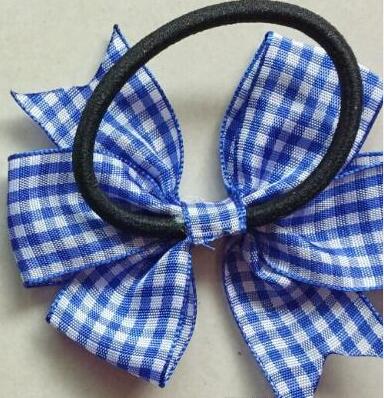 4style available ! girls school hair bow bobbles clips alice bands headband hair tie gingham plaid 20pcs/