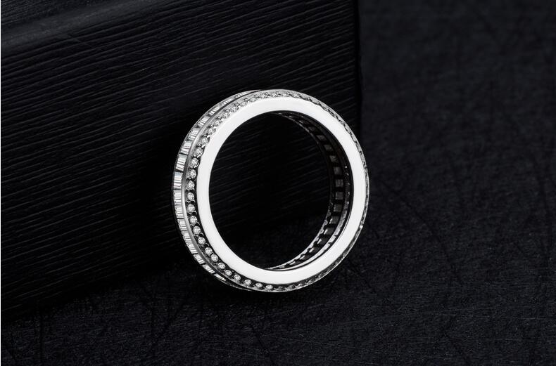 Sterg Sier 3 Rows White Topaz CZ Dia Wedding Band Ring for Women - Lover's Gift c96b