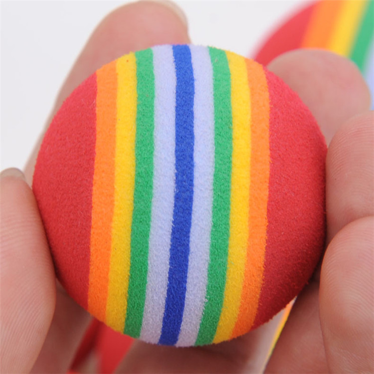 Diameter 35mm interesting Pet Toy dog and cat Toys Super cute Rainbow Ball Cartoon plush toy IA602