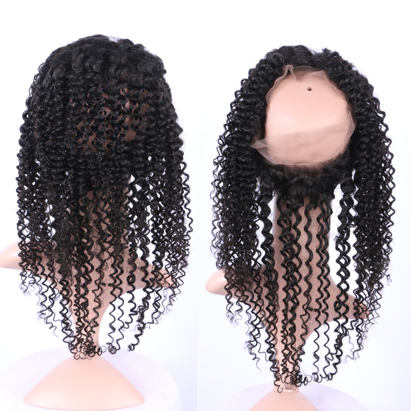 African American 360 Band Full Lace Frontal Closure 22*4*2 Afro Kinky Curly Brazilian Human Hair 360 Lace Frontal For Black Woman