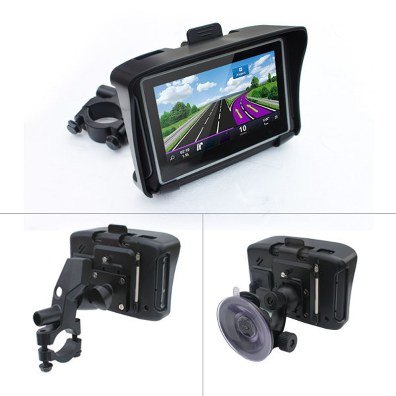 4.3 Inch Motorcycle GPS Navigation System Bluetooth IPX7 Waterproof Anti-earthquake Motor Navi With SDRAM 256MB 8GB Maps