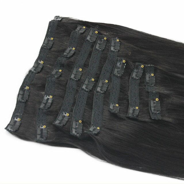Virgin indian human hair extension clip in hair silky straight natural black color 1B 150g 9pcs hair extensions, #1b
Virgin indian human hair extension clip in hair silky straight natural black color 1B 150g 9pcs hair extensions, #1b