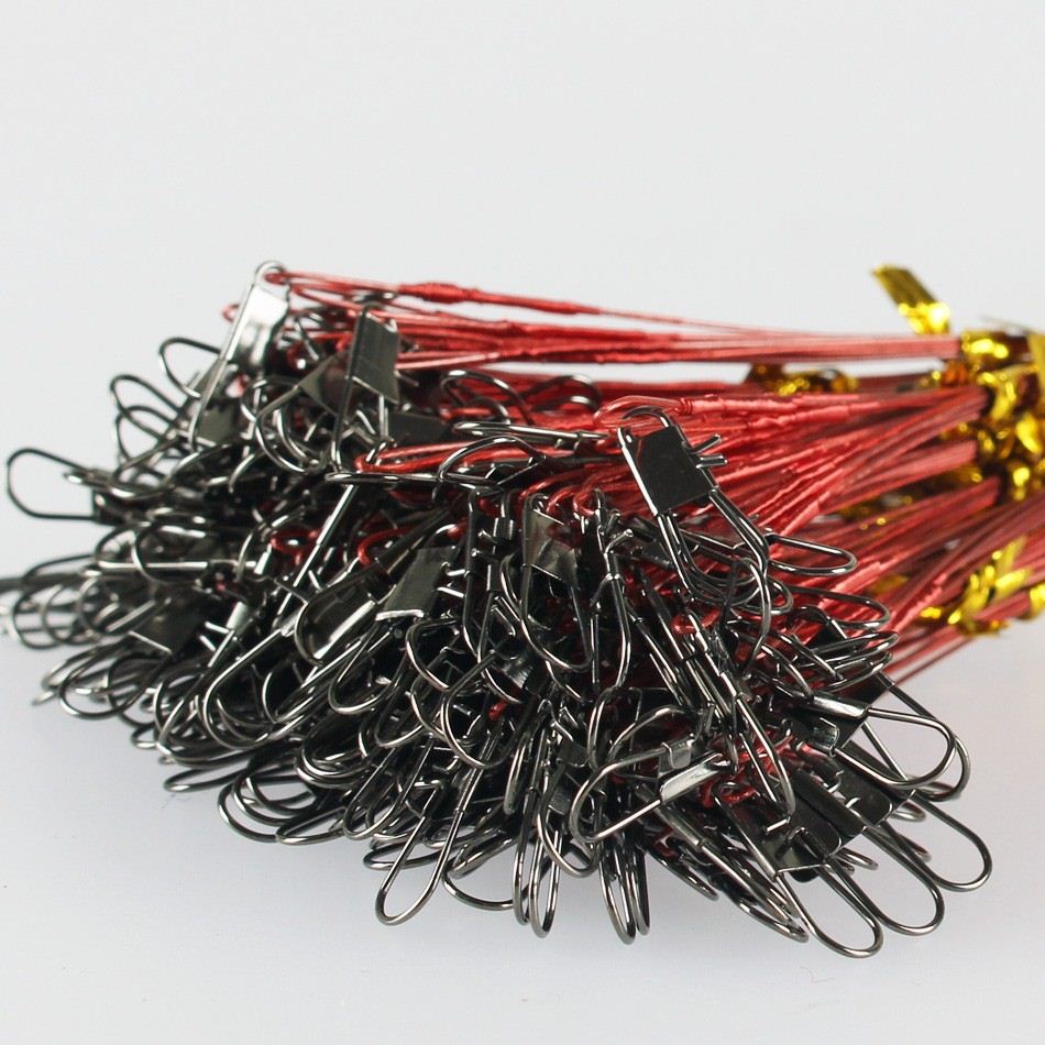 q0205 Anmuka 10Pcs Fly Fishing lead Line Connector Leader Wire lead line Assortment Sleeve and Stainless Steel Rolling Swivels 12-28cm
