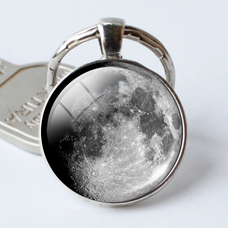High quality Earth full moon gem creative glass key chain pendant KR394 Keychains mix order 20 pieces a lot