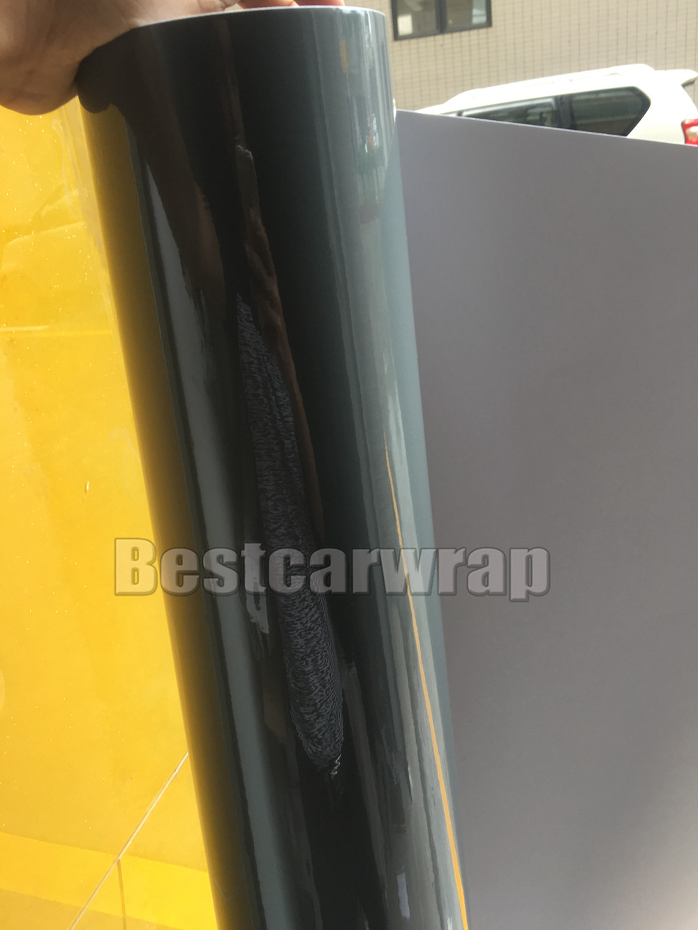 Nardo Gray Gloss Vinyl wrap For Car Wrap Film Covering with air Free Vehicle / Motorcyles / boat Wrapping Size:1.52*20M/Roll 5x66ft