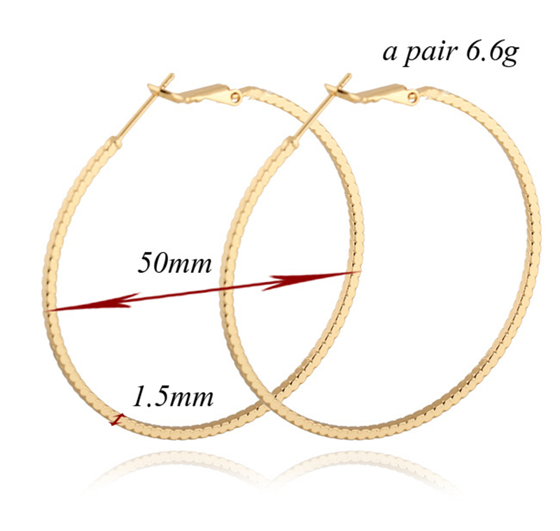 Factory Supply Low Price High Quality Earrings 18K Yellow /White/Rose Gold Plated Slim Circle Earrings Hoops for Women