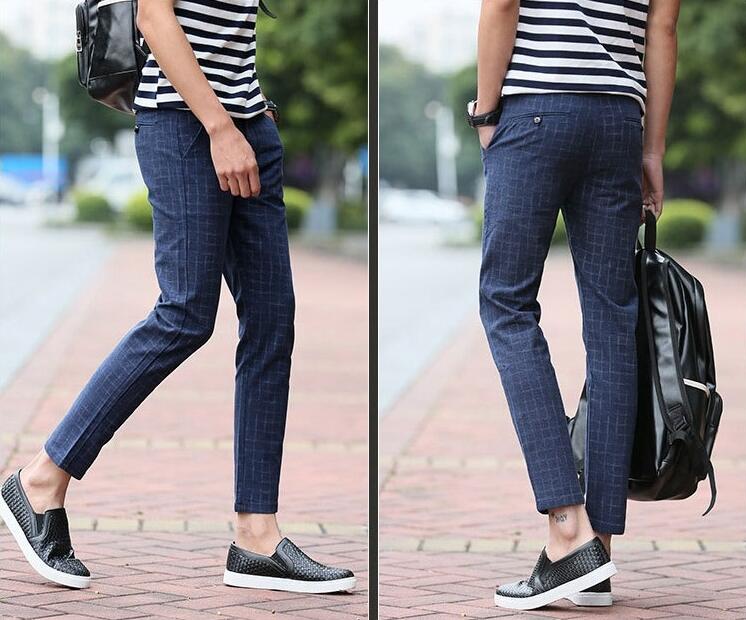 Good A++ Men's Pants Newest fashion Men Casual Nine Trousers Trouser Slim PM022 Mens Pant