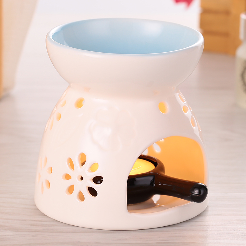 Wholesale- Fragrance Lamp Holder Furnace Incense Censer Lights Classic Pink Glaze Ceramic Oil Burner Candle Home Decor