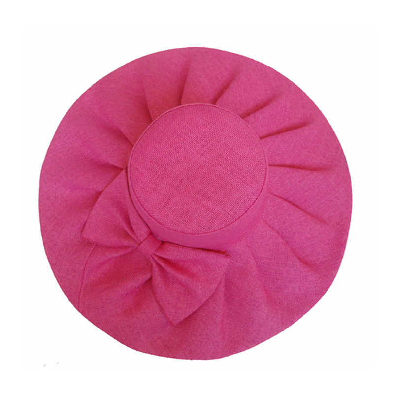 Linen Summer Womens Kentucky Derby Wide Brim Sun Hat Wedding Church Sea Beach Cap 10pcs/lot