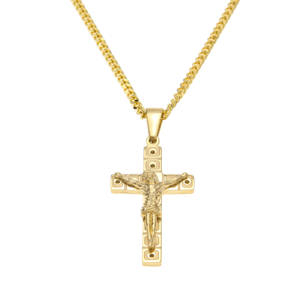 New Stainless Steel Gold Plated Bling Rhinestone Jesus Cross Pendant Necklaces 24" Cuban Chain Fashion Punk Jewelry
New Stainless Steel Gold Plated Bling Rhinestone Jesus Cross Pendant Necklaces 24" Cuban Chain Fashion Punk Jewelry