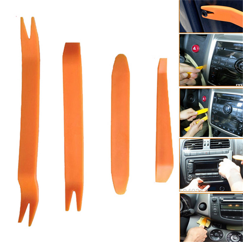RERAS 4pcs Auto Car Radio Panel Door Clip Panel Trim Dash Audio Removal Installer Pry Repair Tool Portable Practical