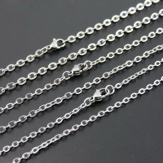 100pcs Lot Fashion Women&#039;s Jewelry Wholesale in Bulk Silver Stainless Steel Welding Strong 1.5MM/2.4MM Oval Rolo Link Necklace Chain Tiny от DHgate WW