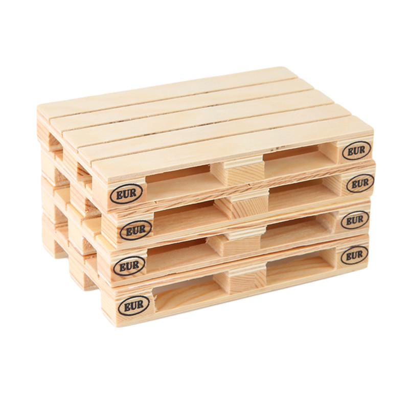 Wholesale- 4pcs/set Rectangle Mini Wooden Pallet Set Whiskey Wine Glass Cup Mat Pad Hot Cold Drink Wood Table Mat Bar Tool IC878076