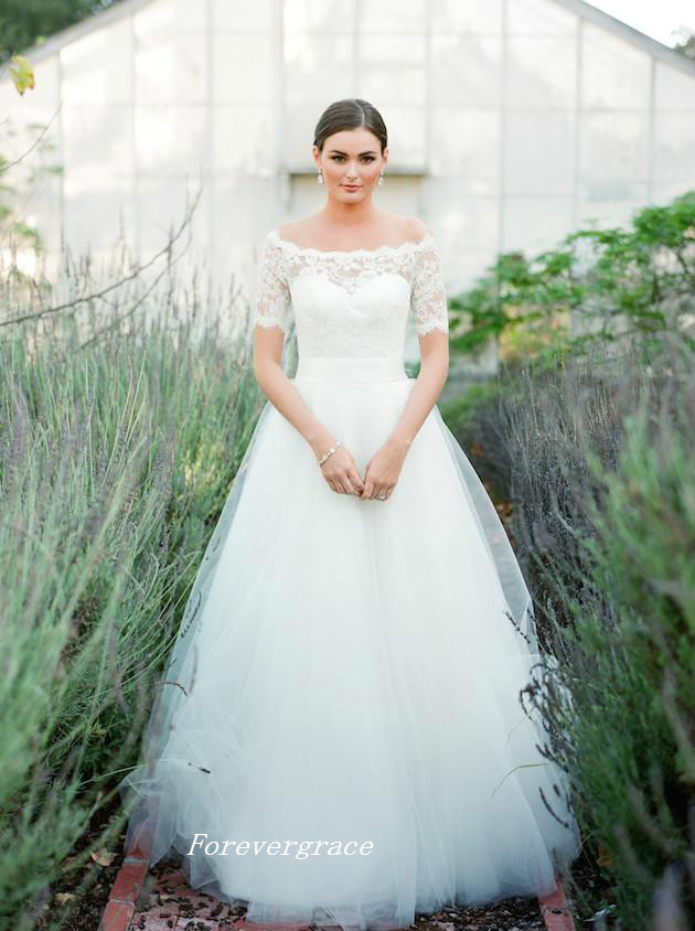 Elegant Country Style Wedding Dress Off Shoulders A-line Long Women Bridal Gown Plus Size Custom Made Vestido De Noiva Longo