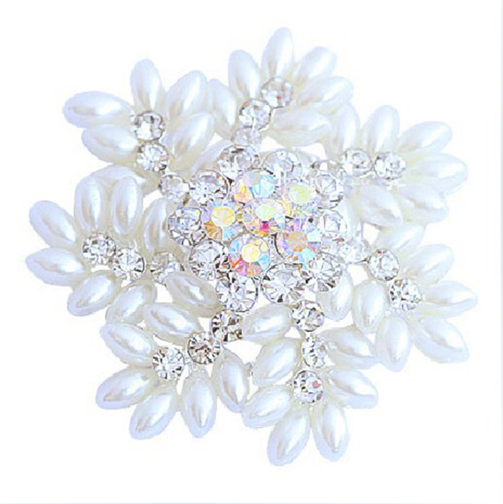 2 Inch Sparkly Silver Tone Snowflake Christmas Brooch with Marquise Shape White Pearls Wedding Party Gifts, Gray 
2 Inch Sparkly Silver Tone Snowflake Christmas Brooch with Marquise Shape White Pearls Wedding Party Gifts, Gray